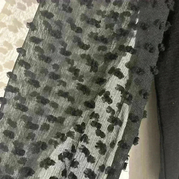 Maeve Anthropologie Women’s Black Sheer Decorative sleeve sweater Size XS - Picture 2 of 8